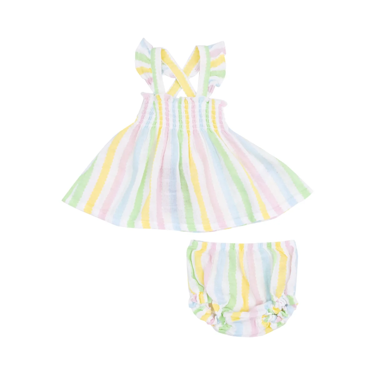 Conjunto top y cubrepañal rayas - Imagen 2