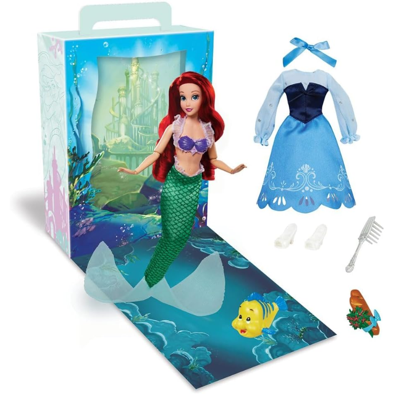 Muñeca Princesa Disney Ariel 2 Trajes - Imagen 2