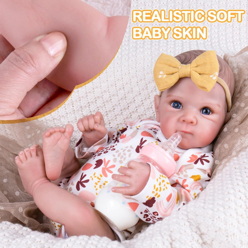 Muñeca Real Bebe Reborn Cuerpo De Algodon Y Silicona Angelita - Imagen 2
