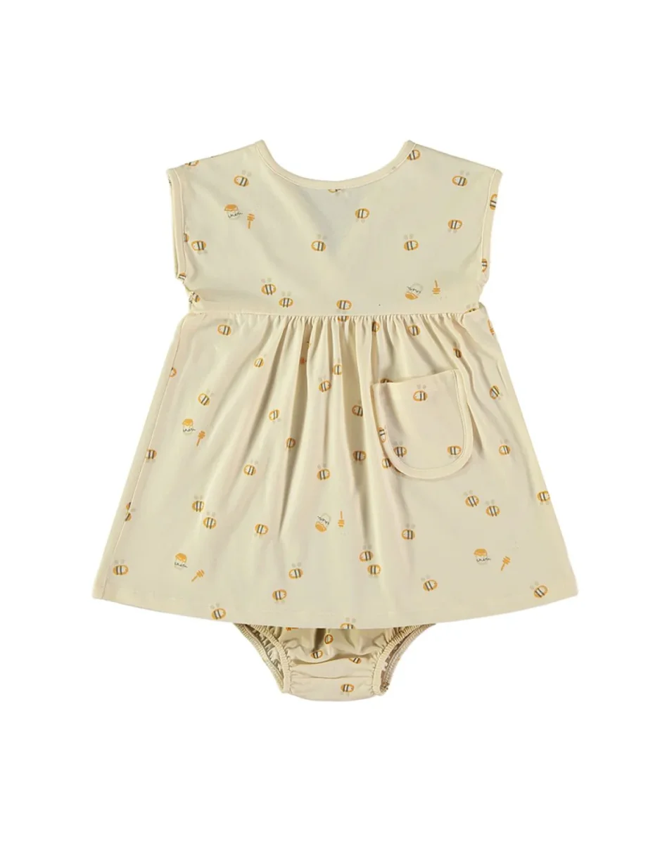 Vestido bebé con culotte abejas - Imagen 2