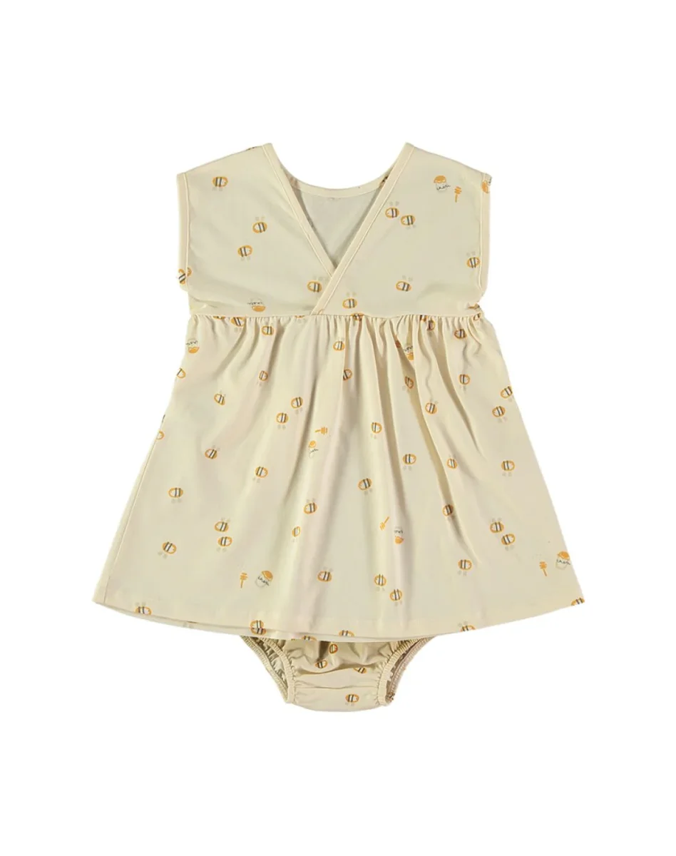 Vestido bebé con culotte abejas - Imagen 3